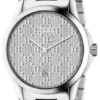 Gucci G Timeless Quartz Silver Dial Silver Steel Strap Watch For Women - YA126459