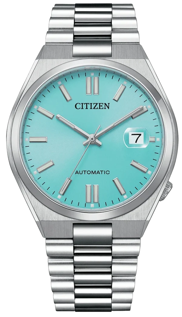 0-490360-9dbbb3c08e063df25d43c28ad1c2230b Citizen Tsuyosa Automatic Turquoise Dial Silver Steel Strap Watch For Men - NJ0151-88M