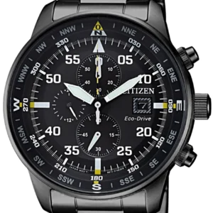0-494573-d9df57b5ab1cf56cf0597c253827a2e5-790867 Citizen Sports Eco Drive Black Dial Black Steel Strap Watch For Men - CA0695-84E