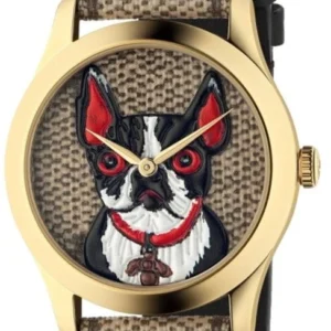 0-608345_7ab575a1-3199-40bc-b08e-60ee547b107d Gucci G Timeless Brown Dial Brown Leather Strap Watch For Women - YA1264056