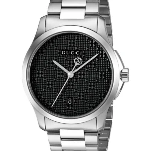 0-746454_9066816f-78ba-40b4-8763-62fd1ae8db68 Gucci G Timeless Black Dial Silver Steel Strap Watch For Men - YA126522