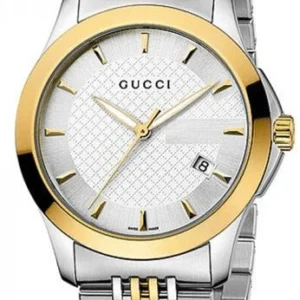 Gucci G Timeless Silver Dial Two Tone Steel Strap Watch For Men - YA126409