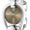 Gucci Horsebit Collection Quartz Brown Dial Silver Steel Strap Watch For Women - YA139501