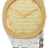 0168392_gucci-25h-34-mm-ya163403_2260d339-fe15-4ace-a76c-b921f2df2f86 Gucci 25H Quartz Gold Dial Silver Steel Strap Watch for Women - YA163403
