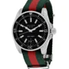 05d9caf8-e4c2-4b68-8bb2-09375fafb7fa_1.582442063e4176cfc1f918914dd5ce69 Gucci Dive Black Dial Two Tone NATO Strap Watch For Men - YA136206