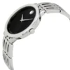 0607057-2 Movado Esperanza 39mm Black Dial Silver Steel Strap Watch For Men - 0607057