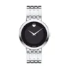 0607057-L Movado Esperanza 39mm Black Dial Silver Steel Strap Watch For Men - 0607057