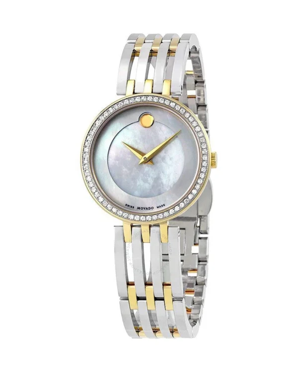 0607085-1_1 Movado Esperanza Mother of Pearl Dial Two Tone Steel Strap Watch For Women - 0607085