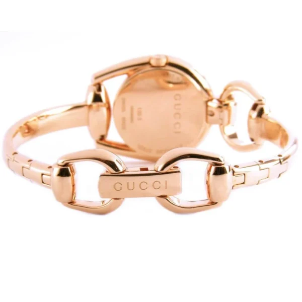 086_208_ya139508-5 Gucci Horsebit Collection Diamonds Mother of Pearl Dial Rose Gold Steel Strap Watch For Women - YA139508