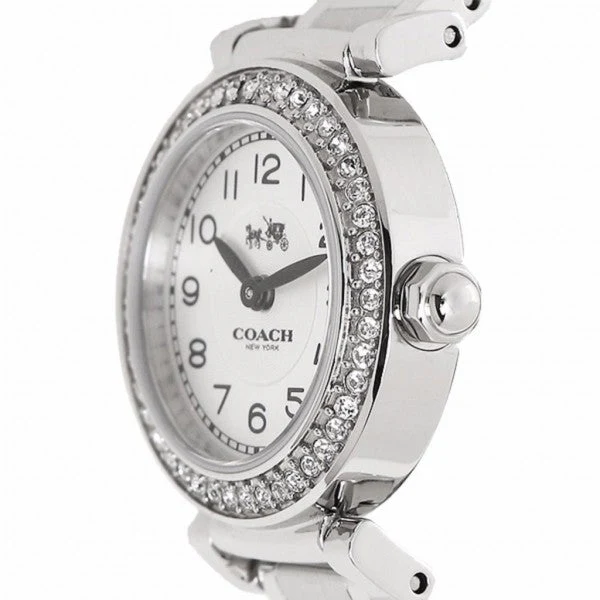 Coach Madison White Dial Black Leather Strap Watch for Women - 14502399