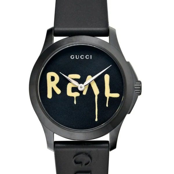 0_040a1645-1665-4058-9d18-75510c01d663-984373 Gucci G Timeless Ghost Black Dial Black Rubber Strap Unisex Watch - YA1264017
