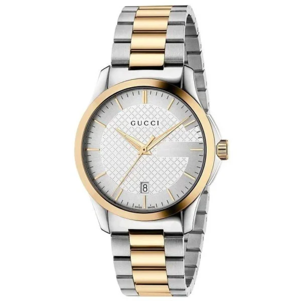 0_0a61cc58-ab76-46af-b0e6-b80a3e6690e8 Gucci G Timeless Silver Dial Two Tone Steel Strap Watch For Men - YA126474