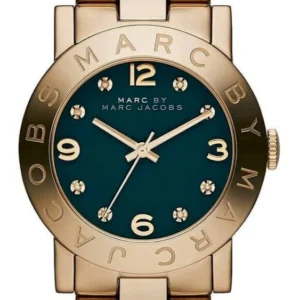 0_1b75e74b-cf9e-4658-ac1a-6e61c11282c3 Marc Jacobs Amy Green Dial Gold Steel Strap Watch for Women - MBM8609