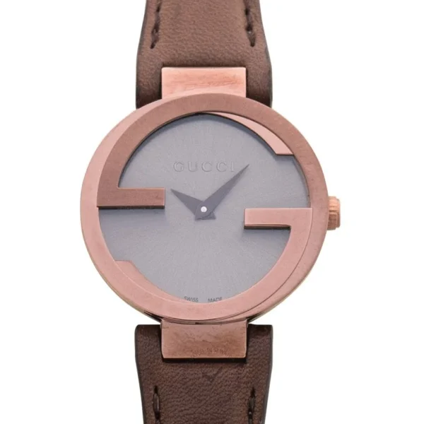 0_2b442cb4-f54c-443a-99fa-cfa2c59d3b15-945209 Gucci G Interlocking Brown Dial Brown Leather Strap Watch For Women - YA133504