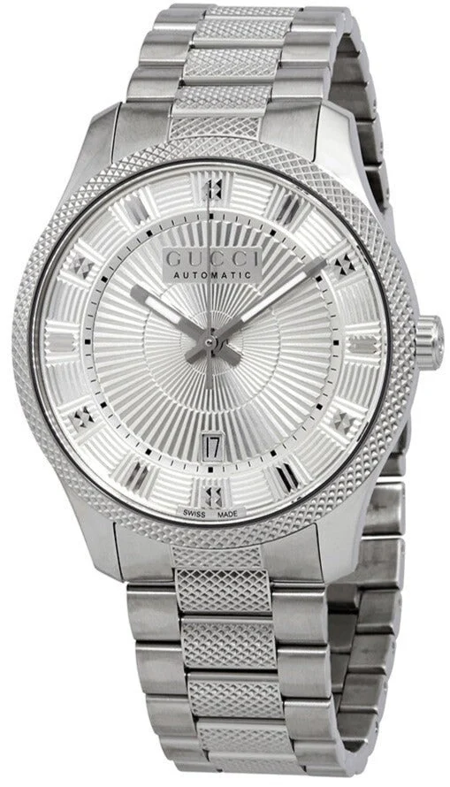 0_360c16b4-7cb4-4e72-bae4-a87e469ac83e Gucci G Timeless Eryx Silver Dial Silver Steel Strap Watch For Men - YA126339/40