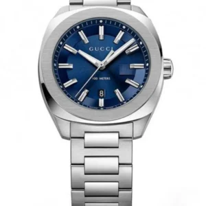 Gucci GG2570 Quartz Blue Dial Silver Steel Strap Watch For Men - YA142303