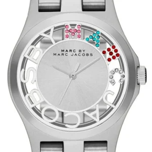 0_443e7cff-e29a-4866-9dda-3eb28c0c6554 Marc Jacobs Henry Skeleton Silver Dial Silver Steel Strap Watch for Women - MBM3262