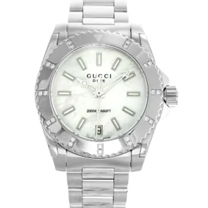 0_4eb1e4bb-820f-45e9-addb-82922a9f6ff5 Gucci Dive Mother of Pearl Diamonds Dial Watch For Women - YA136405