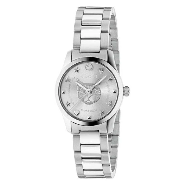 0_701fd962-b5cc-4139-99ac-fda6cd801bba Gucci G Timeless Quartz Silver Dial Silver Steel Strap Watch For Women - YA126595