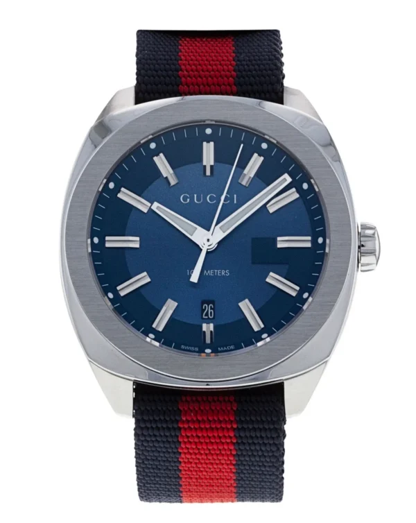 0_7a862c04-70fc-4232-ad67-d85ee41cdb48 Gucci GG2570 Quartz Blue Dial Blue & Red Nylon Strap Watch For Men - YA142304