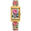 Gucci G-Frame Floral Mother of Pearl Dial White Leather Strap Watch For Women - YA147406