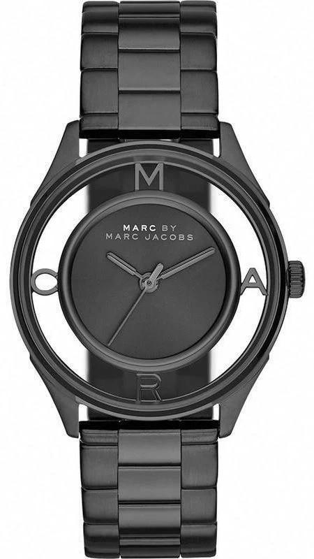 0_9ee59043-3c10-4df4-b2da-b6ae82202fba Marc Jacobs Tether Transparent Black Dial Black Steel Strap Watch for Women - MBM3419