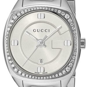 0_d4e77f54-0efc-454b-a7c7-afde48644c67 Gucci GG2570 Diamonds White Dial Silver Steel Strap Watch For Women - YA142506