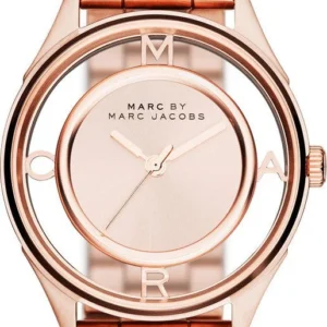 0_d5c3032b-cf61-4337-b8c5-3f60c23ed5c0 Marc Jacobs Tether Transparent Rose Gold Dial Rose Gold Steel Strap Watch for Women - MBM3414