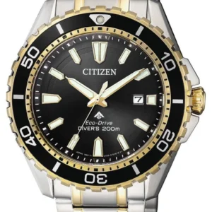 0_e1691dc4-7199-4160-b419-cc227e5a5872-375385 Citizen Eco Drive Promaster Diver Black Dial Two Tone Steel Strap Watch For Men - BN0194-57E