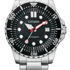 0_e4e0340d-68ca-4f2c-ab98-2385e5dafcc8 Citizen Mechanical Black Dial Silver Steel Strap Watch For Men - NJ0120-81E