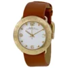 Marc Jacobs Amy White Dial Brown Leather Strap Watch for Women - MBM8574