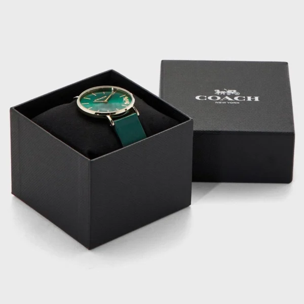 0aLdFOCu1609608906_4a64b467-3fb6-47fc-afd4-de4b60ab26fe Coach Green Dial Green Leather Strap Watch for Women - 14503383