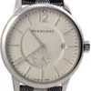 Burberry The Classic Horseferry Silver Dial Black Leather Strap Watch for Men - BU10002
