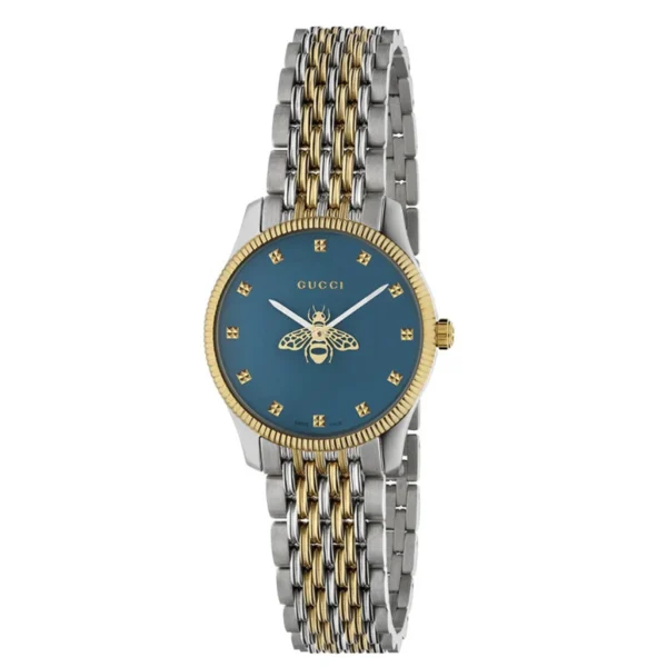 1-1_1bd2ca4f-cd32-4697-bf8e-b546a1a695dc Gucci G Timeless Quartz Blue Dial Two Tone Steel Strap Watch For Women - YA1265029