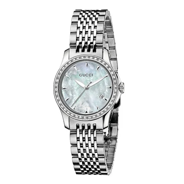 1-45_f76acc9d-97dc-4bcc-9d31-8cbf0ec00b19 Gucci G Timeless Diamonds Mother of Pearl Dial Silver Steel Strap Watch For Women - YA126506