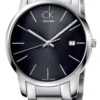 Calvin Klein City Date Black Dial Silver Steel Strap Watch for Men - K2G2G143