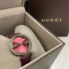 1017556106 Gucci Interlocking G Quartz Pink Dial Pink Leather Strap Watch For Women - YA133321