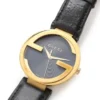 Gucci Interlocking Special Edition Grammy Black Dial Black Leather Strap Watch For Men - YA133208