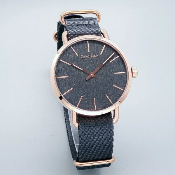 11d1eb9df30242ac110006 Calvin Klein Even Grey Dial Grey NATO Strap Watch for Men - K7B216P3