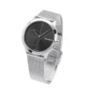 12086883_R1_m Calvin Klein Minimal Black Dial Silver Mesh Bracelet Watch for Women - K3M22123