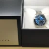 Gucci Dive Quartz Blue Dial Silver Steel Strap Watch For Men - YA136311