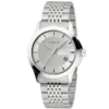 126401 Gucci G Timeless Silver Dial Silver Steel Strap Watch For Men - YA126401