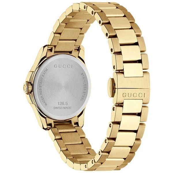 126553-2-378966_355959fb-75e2-4fb5-b051-0755d64c1907 Gucci G Timeless Gold Dial Gold Steel Strap Watch For Women - YA126553