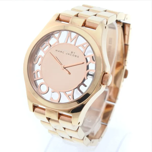 13313014-2_3e8cc63a-a321-49ac-97ce-babc2c458555 Marc Jacobs Henry Rose Gold Dial Rose Gold Steel Strap Watch for Women - MBM3207