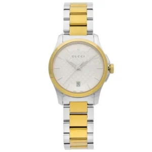 133565066452_0 Gucci G Timeless Quartz Silver Dial Two Tone Steel Strap Watch For Women - YA126531