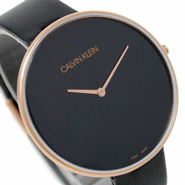 13375_2_f405aba6-8dce-40f2-a6fc-107f05e43d08 Calvin Klein Full Moon Black Dial Black Leather Strap Watch for Women - K8Y236C1
