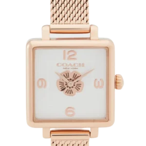 Coach Cass White Dial Rose Gold Mesh Bracelet Watch for Women - 14503698