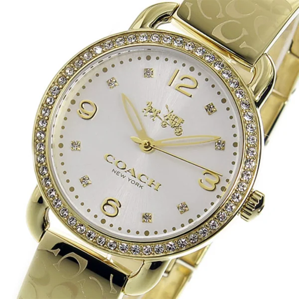 14502354-2 Coach Delancey Diamonds Silver Dial Gold Steel Strap Watch for Women - 14502354