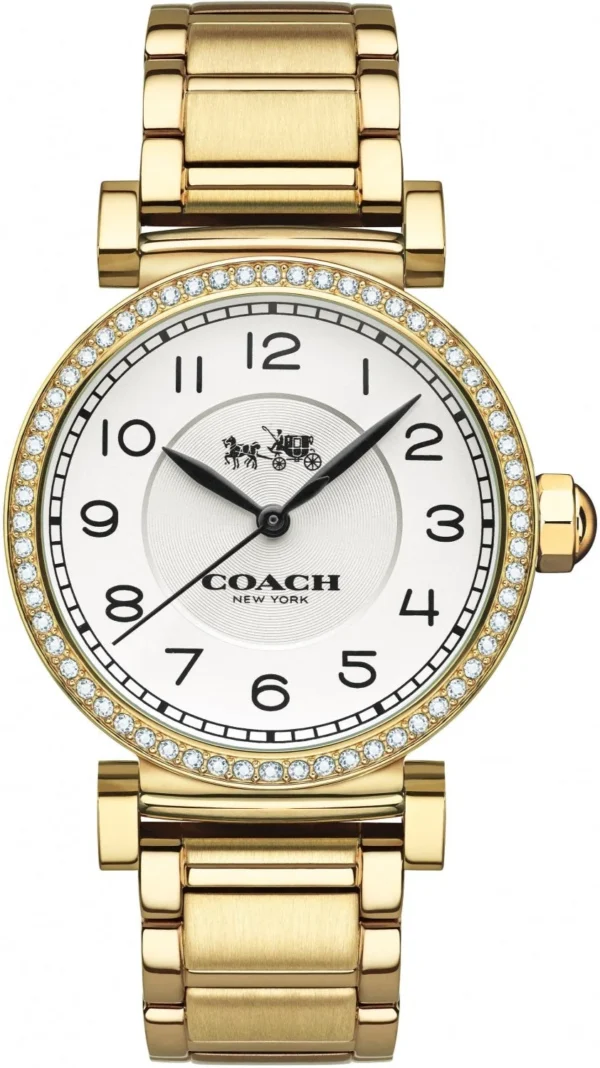 14502397-1455122719-712 Coach Madison White Dial Gold Steel Strap Watch for Women - 14502397