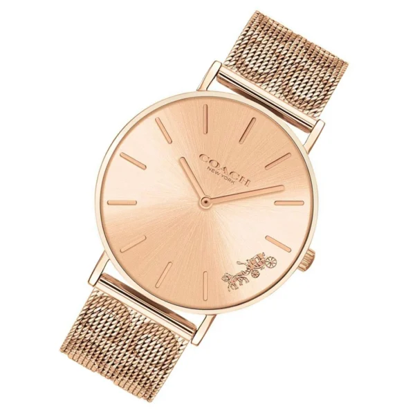 14503343img1 Coach Perry Rose Gold Dial Rose Gold Mesh Bracelet Watch for Women - 14503343